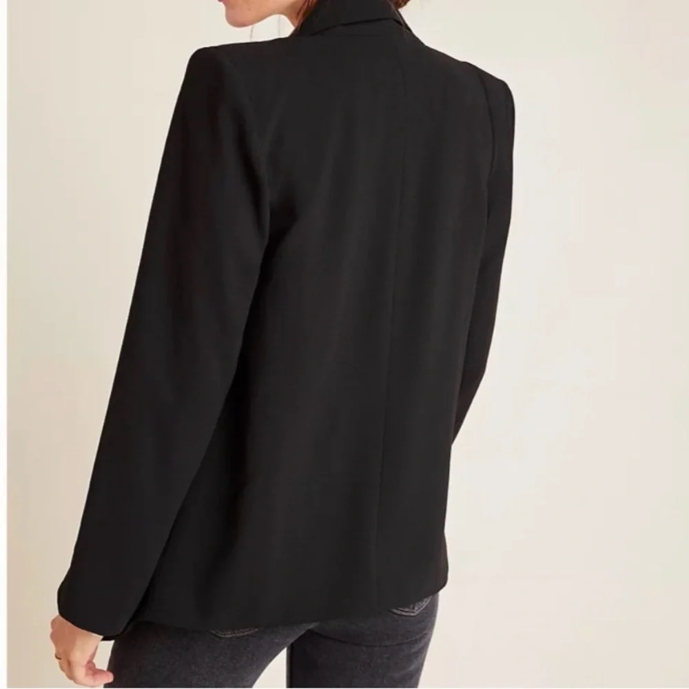 CARTONNIER x ANTHROPOLOGIE Open Front Tailored Black Blazer Size Small
